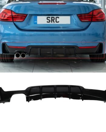 BMW 4 Series F32 F33 F36 M Performance Rear Diffuser Gloss Black 2014–2019
