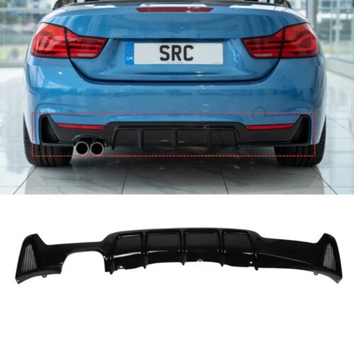 BMW 4 Series F32 F33 F36 M Performance Rear Diffuser Gloss Black 2014–2019