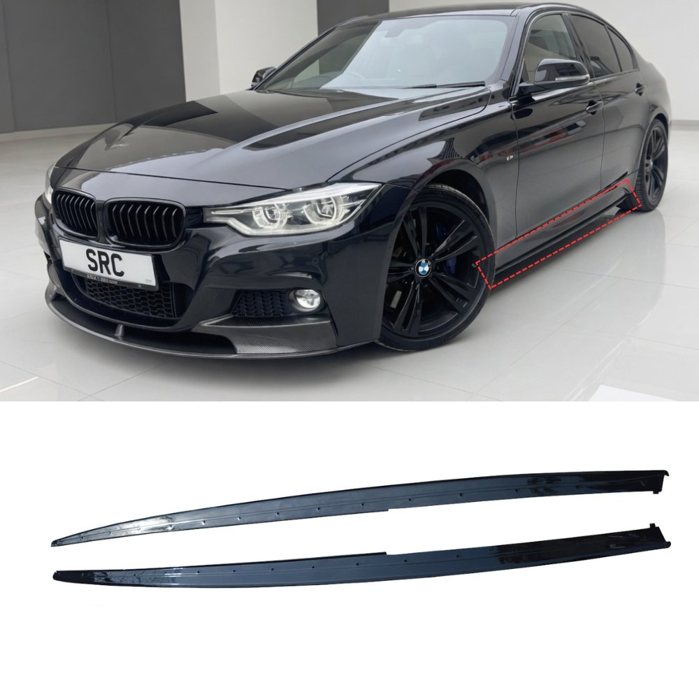 BMW 3 Series F30 F31 M Performance Side Skirt Extensions Gloss Black 2012–2019