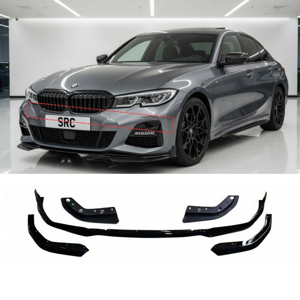 BMW 3 Series G20 G21 Pre-LCI M Performance Front Splitter Lip Gloss Black 2019–2022
