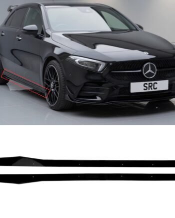 Mercedes A Class W177 Side Skirt Extensions AMG Style Gloss Black 2018–2023