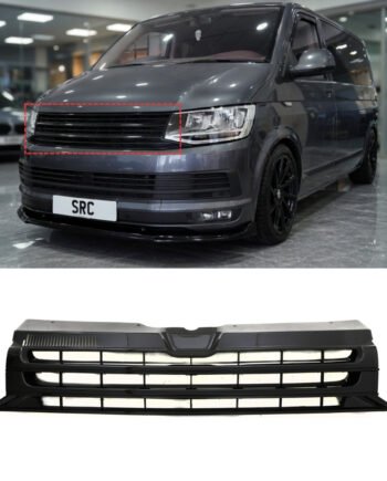 VW Transporter T5.1 Front Grille Badgeless Gloss Black with Chrome Trim 2010–2015