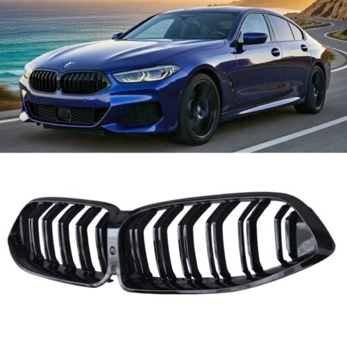BMW 8 Series G14 G15 G16 Double Slat Kidney Grille Gloss Black 2019–2022 (Pre-LCI)
