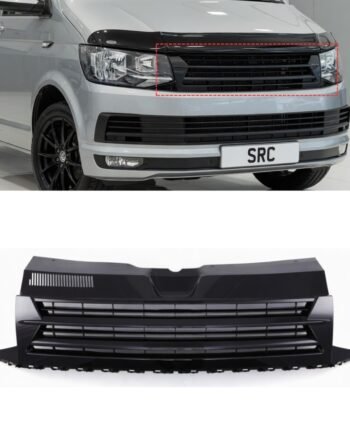 VW T6 Transporter Caravelle Badgeless Front Grille Gloss Black 2015–2019