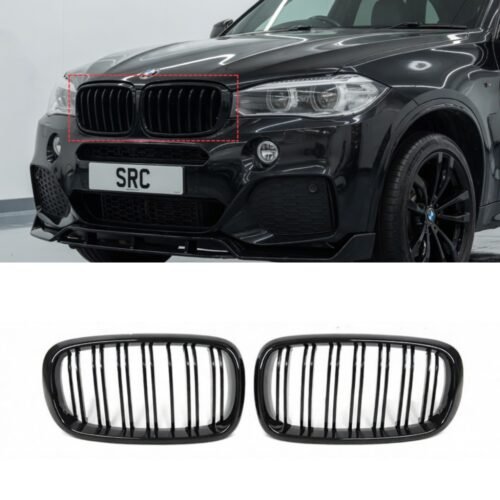 BMW X5 F15 X5M F85 X6 F16 X6M F86 Double Slat Kidney Grille Gloss Black