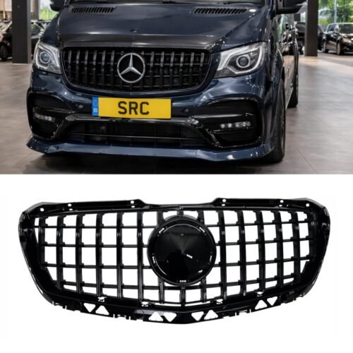 Mercedes Sprinter W906 Facelift Panamericana GT Style Front Grille Gloss Black 2014–2018