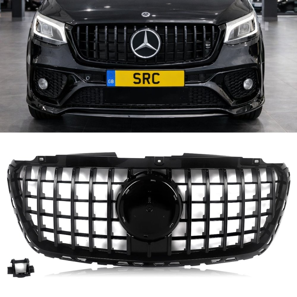 Mercedes Sprinter W907 GT Style Front Grille Gloss Black 2019–2022
