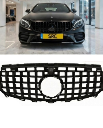 Mercedes E Class W213 C238 Panamericana GT Style Front Grille Gloss Black 2016–2019