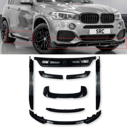 BMW X5 F15 M Sport G05 Style Body Kit Splitter Diffuser Side Skirts Gloss Black 2014–2018