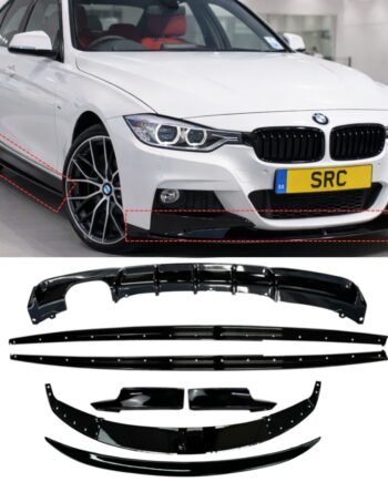 BMW 3 Series F30 M Sport M Performance Body Kit Splitter Diffuser Spoiler Skirts Gloss Black 2012–2019