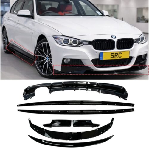 BMW 3 Series F30 M Sport M Performance Body Kit Splitter Diffuser Spoiler Skirts Gloss Black 2012–2019