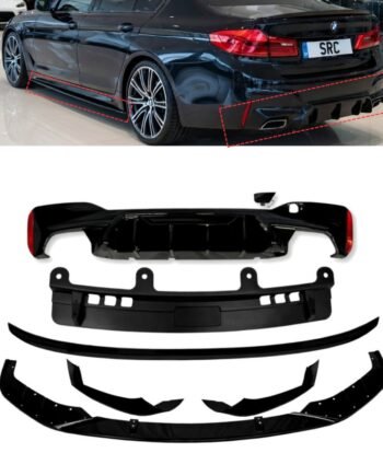BMW 5 Series G30 M Sport M5 Style Body Kit Splitter Diffuser Spoiler Skirts Gloss Black 2017–2020