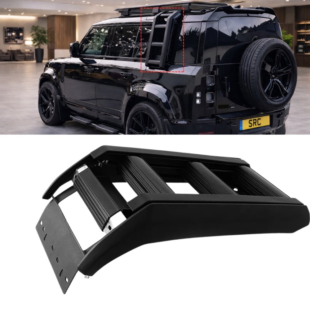 Land Rover Defender L663 Telescopic Folding Side Ladder Black 90 110 2020+