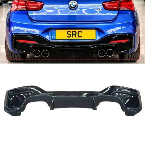 BMW 1 Series F20 F21 LCI M2 Competition Style Rear Diffuser Gloss Black 2015–2019