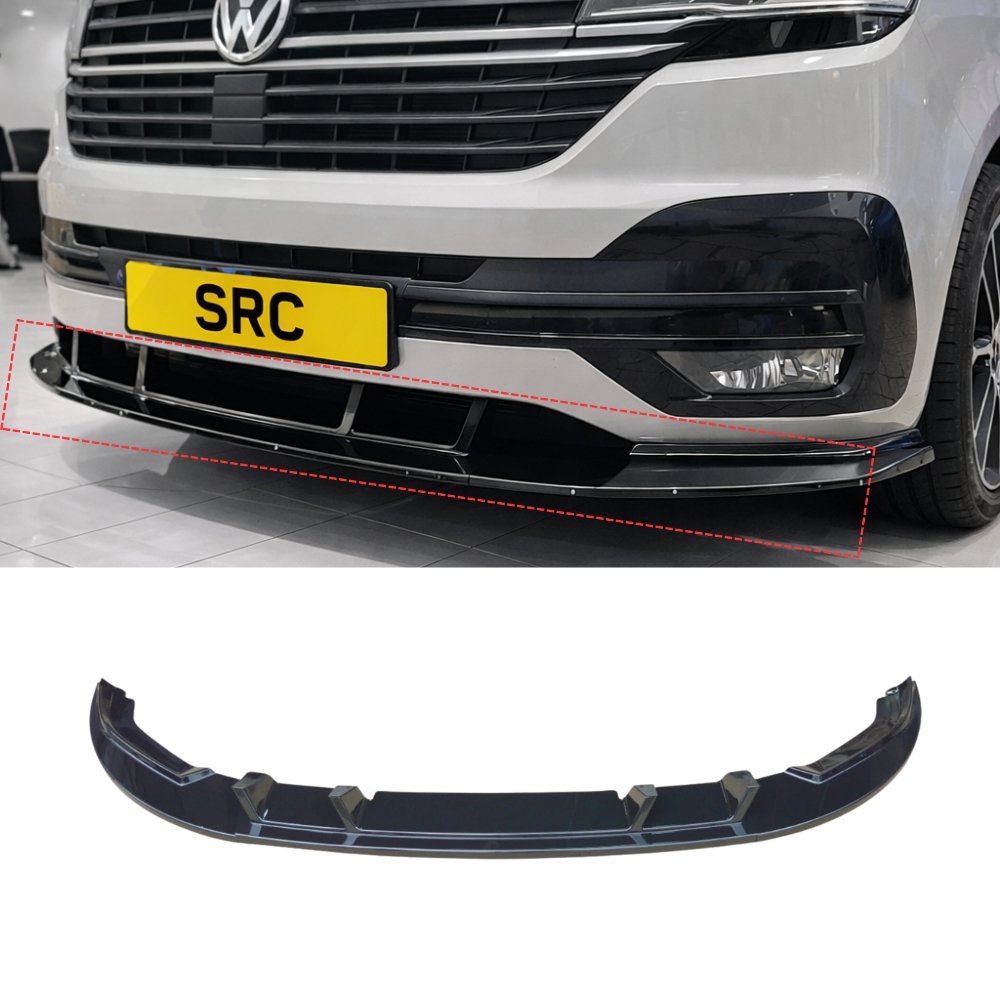 VW Transporter T6.1 Front Lower Lip Splitter 3 Piece Gloss Black 2019+
