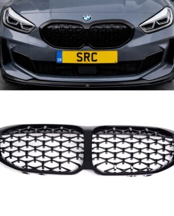 BMW 1 Series F40 Diamond Style M Sport Front Grille Gloss Black 2019–20