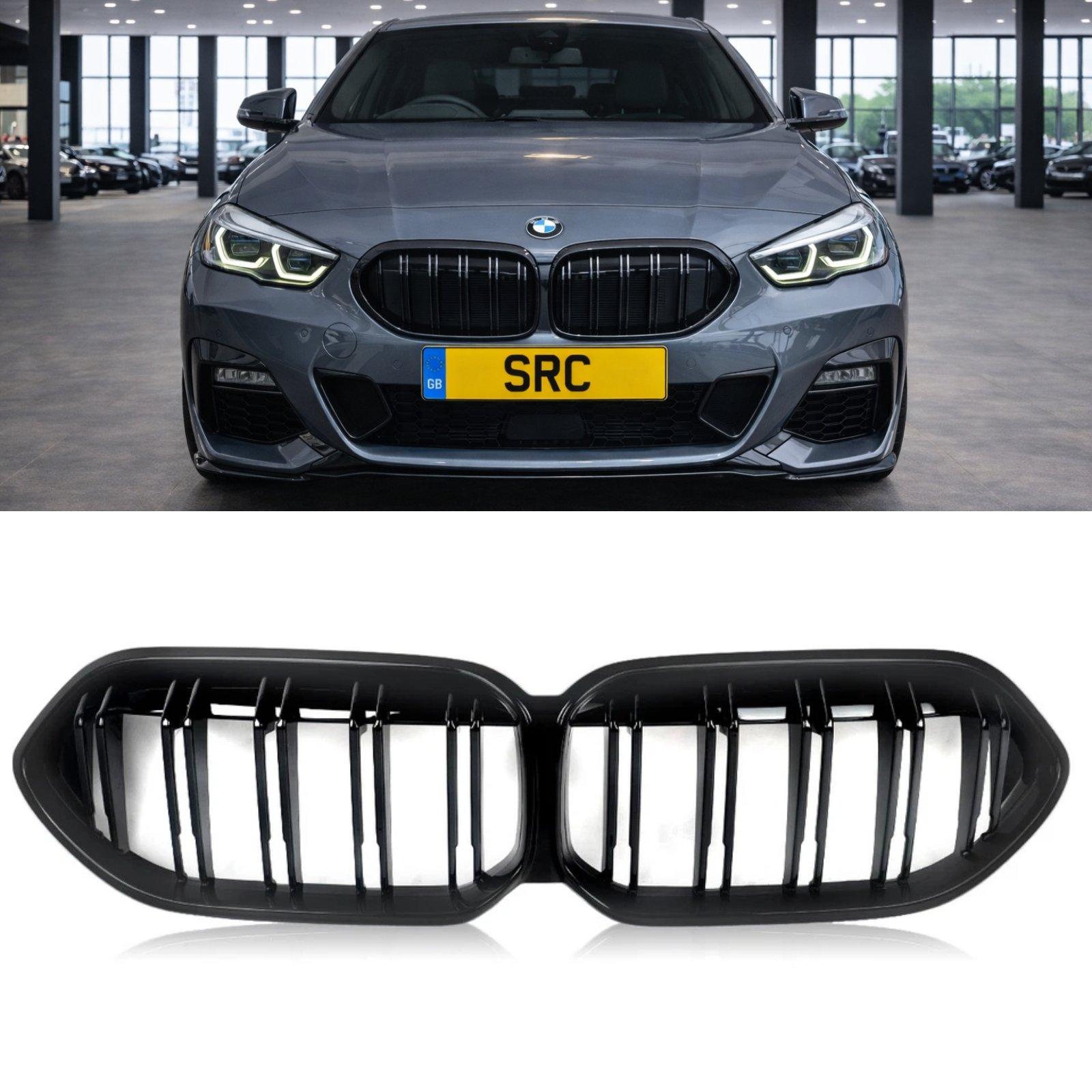 BMW 2 Series Gran Coupe F44 Double Slat Front Kidney Grille Gloss Black 2020–2024