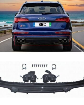 Audi Q5 FY SQ5 Style Rear Diffuser Gloss Black with Black Quad Tailpipes 2018–2020