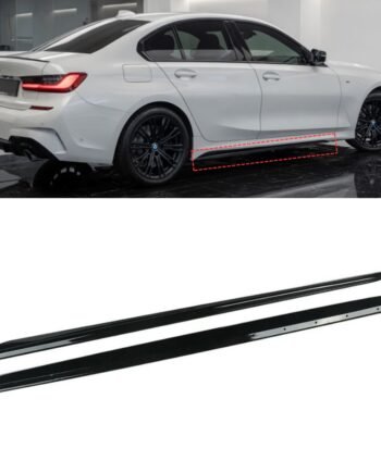 BMW 3 Series G20 G21 M Performance Style Side Skirt Extension Blades Gloss Black 2018–2024