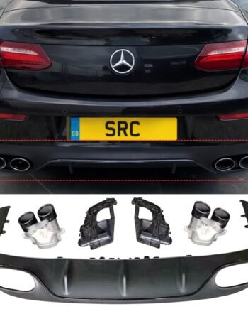Mercedes E Class C238 A238 E53 AMG Style Rear Diffuser with Black Tips 2017–2020