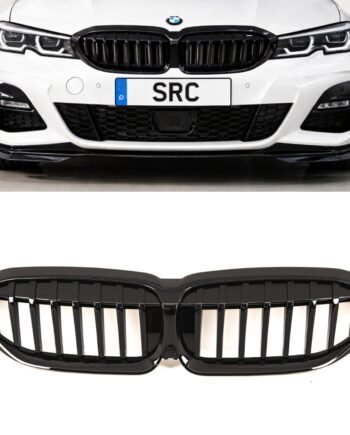 BMW 3 Series G20 G21 Pre LCI Single Bar Kidney Grille Gloss Black 2019–2022