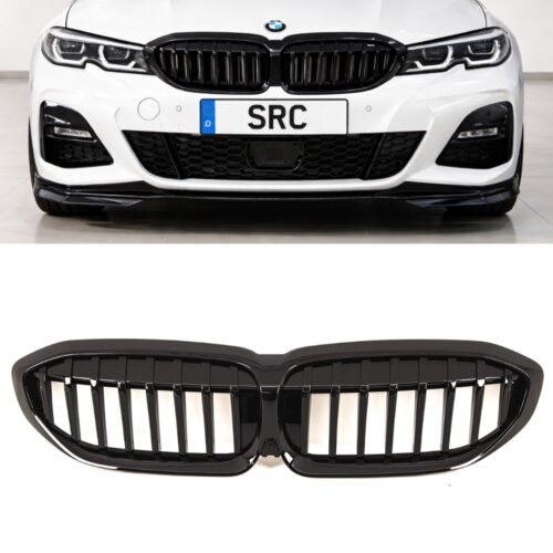 BMW 3 Series G20 G21 Pre LCI Single Bar Kidney Grille Gloss Black 2019–2022