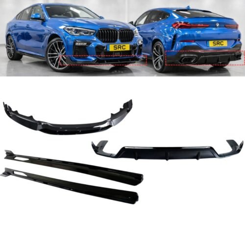 BMW X6 G06 M Sport Aero Body Kit Front Splitter Side Skirts Rear Diffuser Gloss Black 2019+