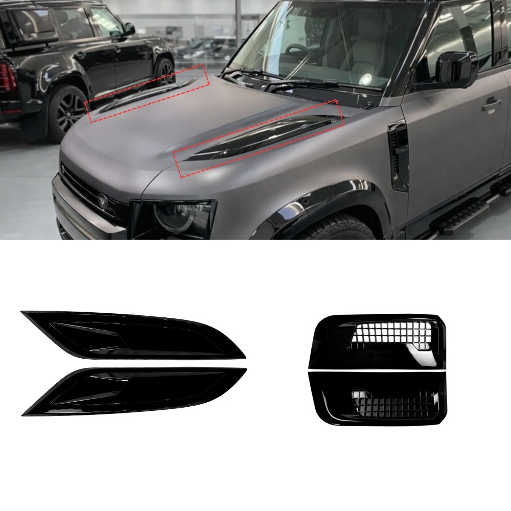 Land Rover Defender L663 Bonnet & Side Air Vent Kit Gloss Black 90 110 130 2020+