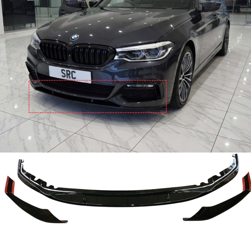 BMW 5 Series G30 G31 M Sport Front Lip Splitter Gloss Black 2016–2020