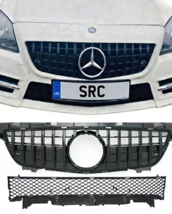 Mercedes SLK R172 Panamericana GT Style Front Grille Gloss Black 2011–2016 (Pre-Facelift)