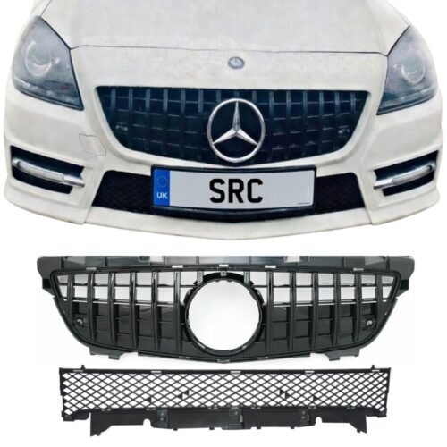 Mercedes SLK R172 Panamericana GT Style Front Grille Gloss Black 2011–2016 (Pre-Facelift)