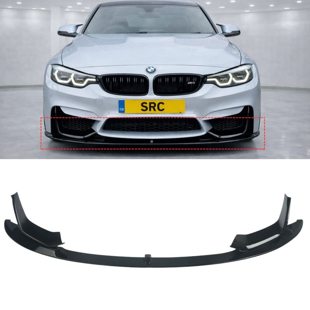 BMW M3 M4 F80 F82 F83 MP Style Front Splitter Lip Spoiler Gloss Black 2014–2018