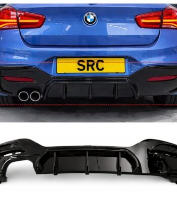 BMW 1 Series F20 F21 LCI M Sport Rear Diffuser Lip Gloss Black 2015–2019