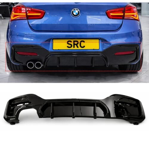 BMW 1 Series F20 F21 LCI M Sport Rear Diffuser Lip Gloss Black 2015–2019