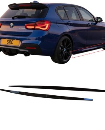 BMW 1 Series F20 F21 LCI M Sport Side Skirt Extension Blades Gloss Black 2015–2019