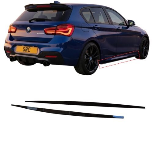 BMW 1 Series F20 F21 LCI M Sport Side Skirt Extension Blades Gloss Black 2015–2019