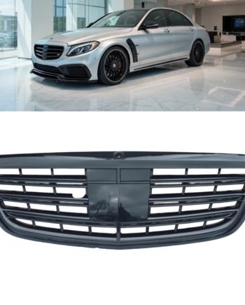 Mercedes S Class W222 Saloon Front Grille Gloss Black with Night Vision Slot 2014–2020