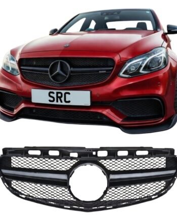 Mercedes E Class W212 Facelift E63 AMG Style Front Grille Gloss Black 2014–2016