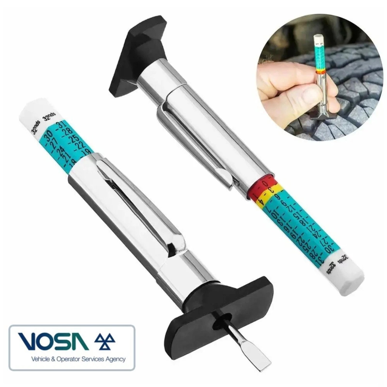 Manual Tyre Tread Depth Gauge Tool for Car Van Truck Motorcycle