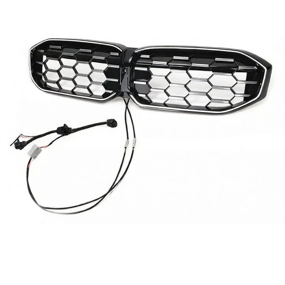 BMW 3 Series G20 G21 LCI Diamond Style Front Grille with LED Lights Gloss Black 2021+ - Image 10