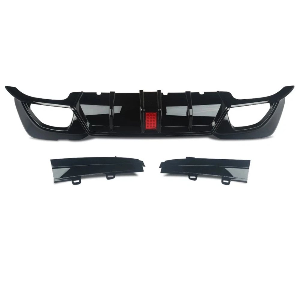 BMW 3 Series G20 M Sport Rear Diffuser Gloss Black with Twin Exhaust Tips & LED 2018–2023 - Image 2