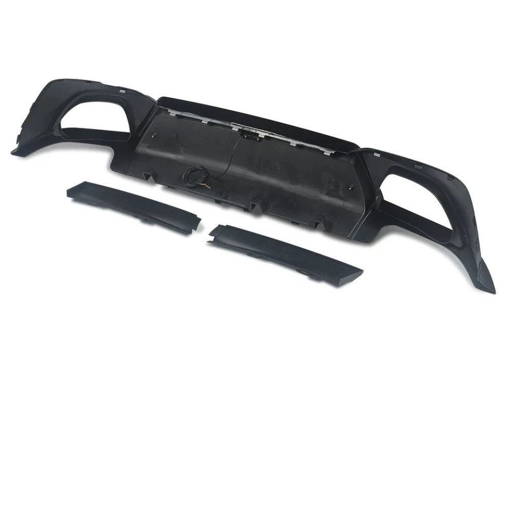 BMW 3 Series G20 M Sport Rear Diffuser Gloss Black with Twin Exhaust Tips & LED 2018–2023 - Image 4