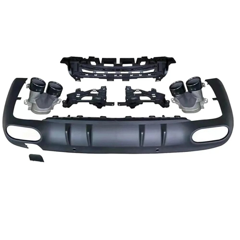 Mercedes CLS C257 CLS53 AMG Style Rear Diffuser with Black Quad Tips 2018–2023