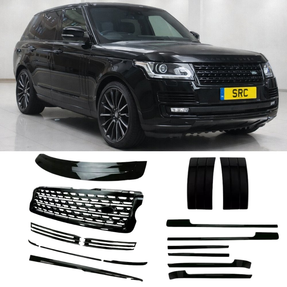 Range Rover Vogue L405 Black Edition Pack Grille Side Vents Trim Kit Gloss Black 2013–2017