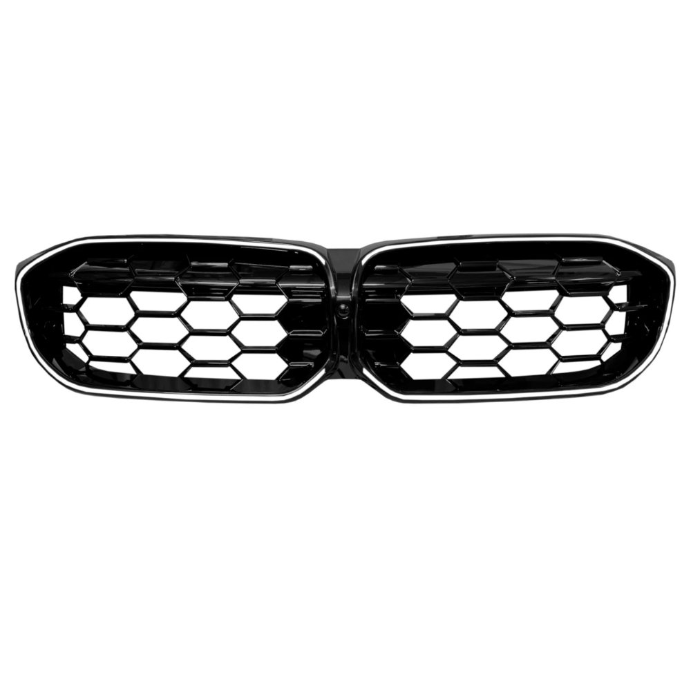 BMW 3 Series G20 G21 LCI Diamond Style Front Grille with LED Lights Gloss Black 2021+ - Image 2
