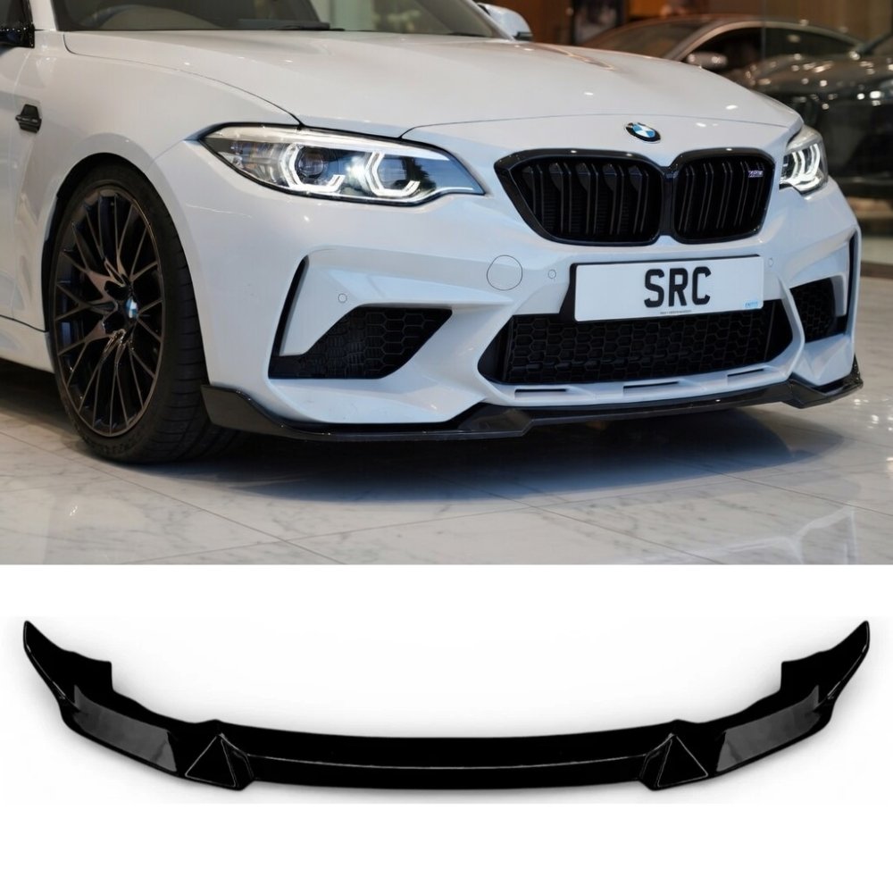 BMW 2 Series F87 M2 CS Style Front Lip Splitter Gloss Black 2015–2022