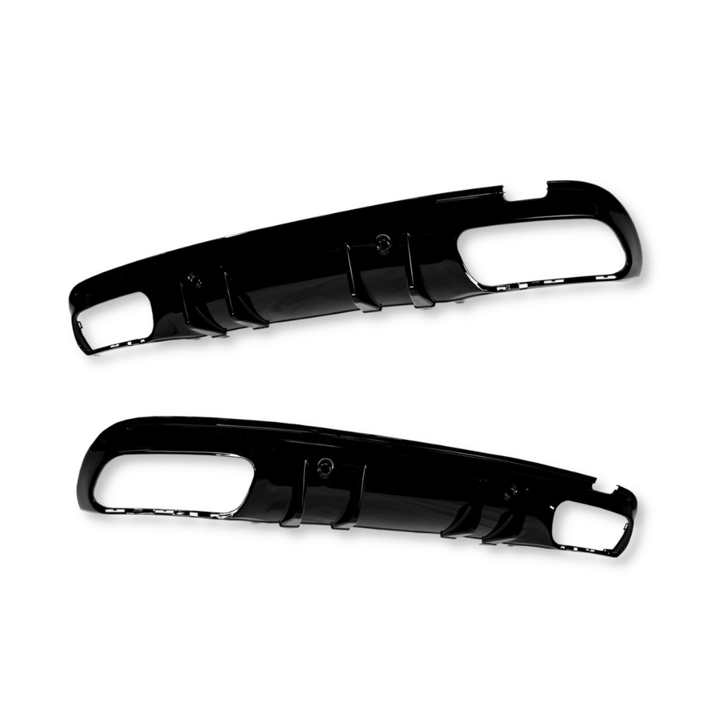 Mercedes C Class W205 S205 C63S AMG Style Rear Diffuser Gloss Black with Black Tips 2014–2021 AMG Line
