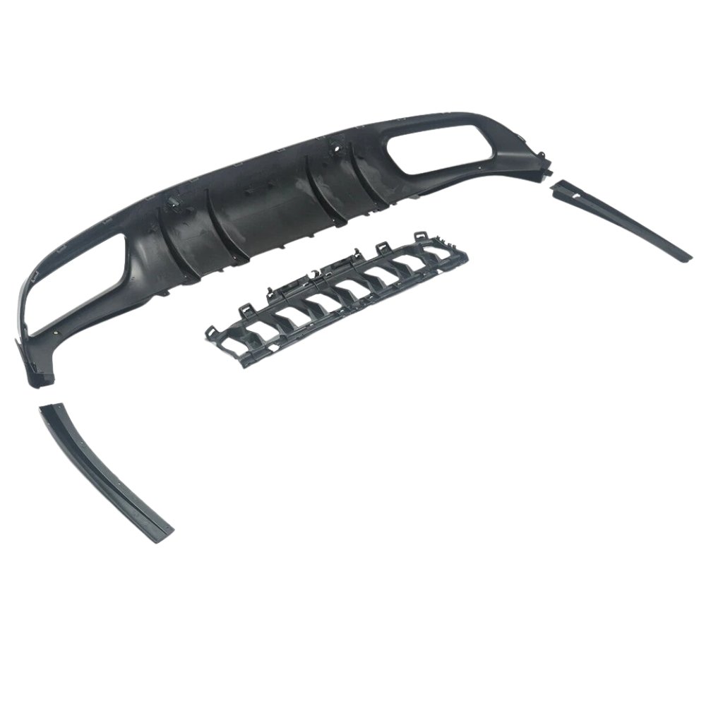 Mercedes C Class C205 A205 C63S AMG Style Rear Diffuser Gloss Black with Black Tips 2015–2019