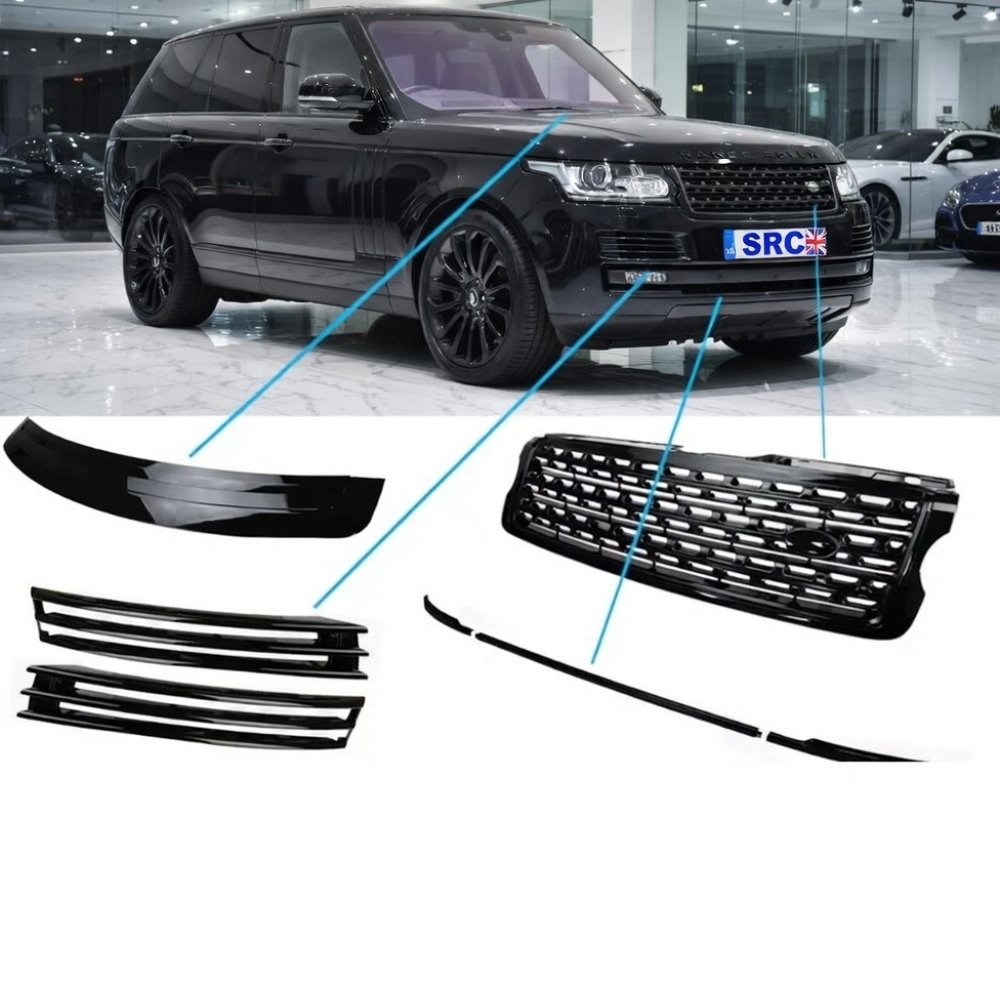 Range Rover Vogue L405 Black Edition Pack Grille Side Vents Trim Kit Gloss Black 2013–2017