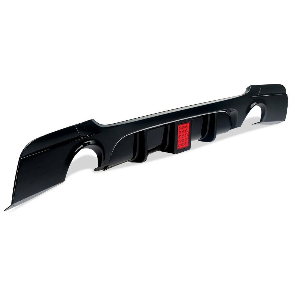 BMW 3 Series E92 E93 335i Style Rear Diffuser Gloss Black with LED Light 2006–2013